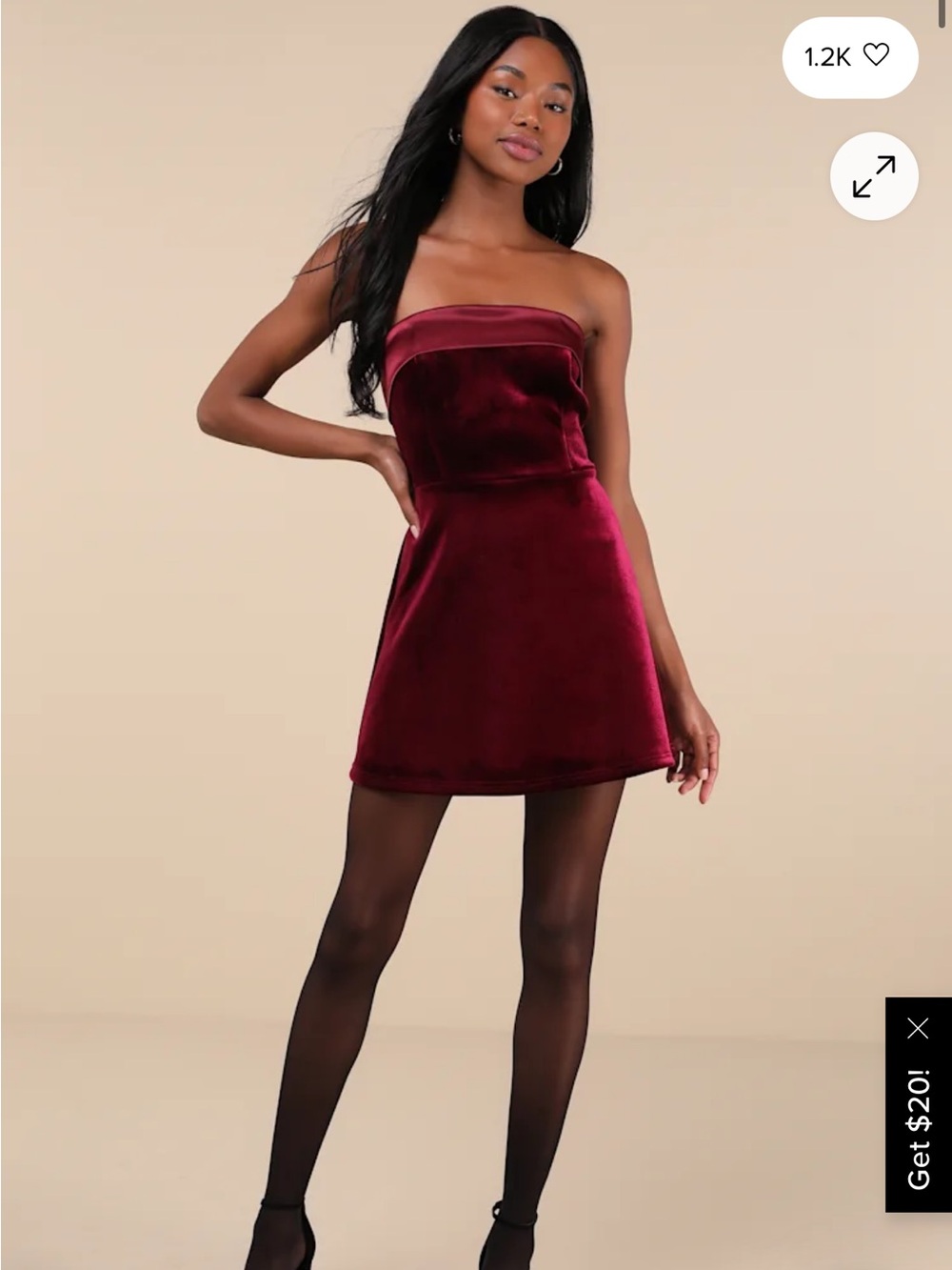 Lulu's Burgundy Velvet Ruffle Slip